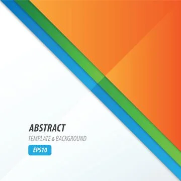Striped triangle template design green, orange, blue Stock-Illustration