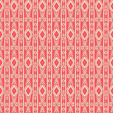 Striped tribal pink pattern Stock Illustration