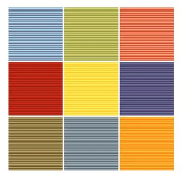 Striped tube pattern collection in different color Stock Illustration