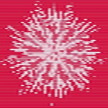 Striped twisted dynamic motion shape background. Abstract pattern. Graphic el Illustrazione stock