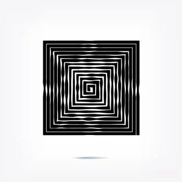 Striped twisted dynamic motion shape background. Abstract pattern. Graphic el Illustrazione stock