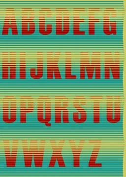 Striped unusual font Stock Illustration