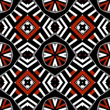 Striped vector seamless pattern. Ornamental geometric ethnic tribal style bac Stock Illustration