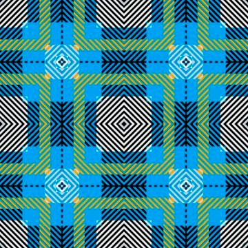 Striped vector tartan seamless pattern. Ornamental stripes plaid background Stock Illustration