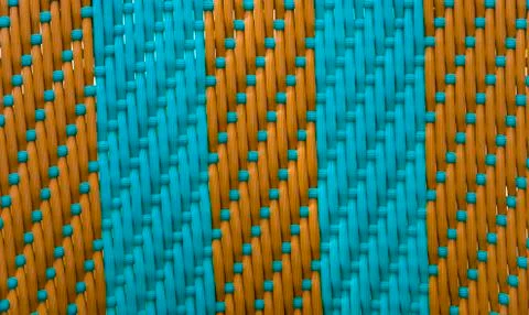 Striped weave turquoise with brown Stock Photos