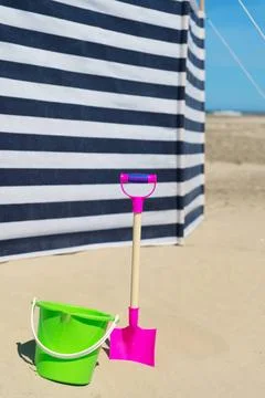 Striped windbreak at the beach Striped wind break at the beach Copyright: ... Stock Photos