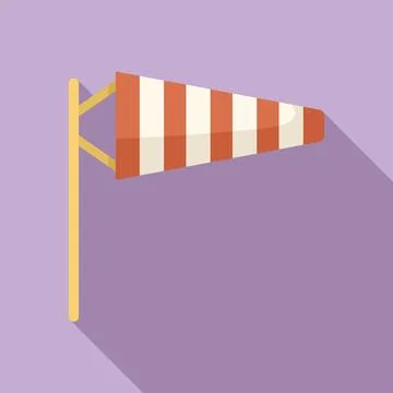 Striped windsock is developing in the wind Stock Illustration