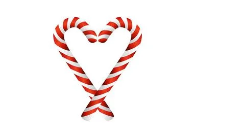 Striped,red candy cane on white Stock Illustration