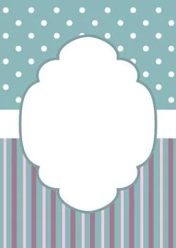 Stripes and polka dot on blue Stock Illustration