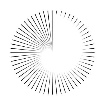 Stripes around the circle logo countdown, vector circular icon with stripes Stock Illustration