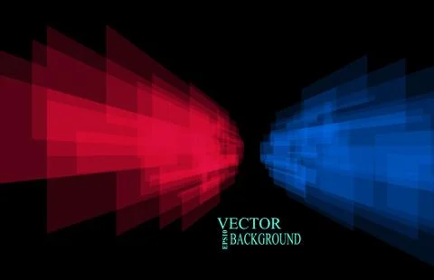 Stripes background perspective red and blue Stock Illustration