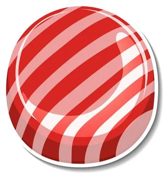 Stripes candy sticker on white background Stock Illustration