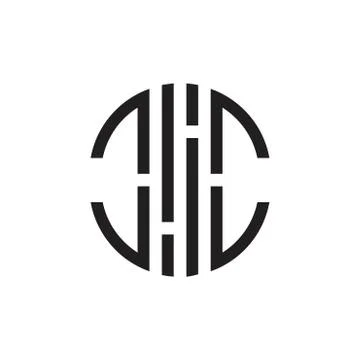 Stripes circle geometric line logo vector Illustrazione stock