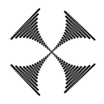 Stripes cross design icon vector geometric shape symbol Stock Illustration