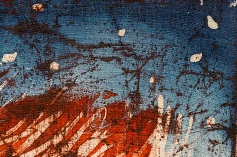 Stripes, hot batik, background texture, handmade on silk, abstract surrealism Stock Illustration