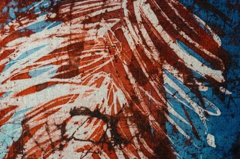 Stripes, hot batik, background texture, handmade on silk, abstract surrealism Stock Illustration