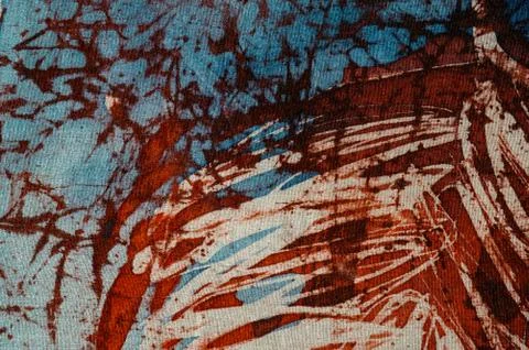 Stripes, hot batik, background texture, handmade on silk, abstract surrealism Stock Illustration