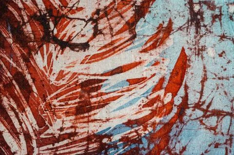 Stripes, hot batik, background texture, handmade on silk, abstract surrealism Stock Illustration