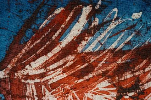 Stripes, hot batik, background texture, handmade on silk, abstract surrealism Stock Illustration