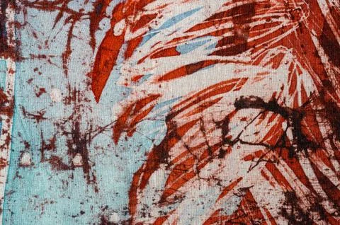 Stripes, hot batik, background texture, handmade on silk, abstract surrealism Stock Illustration