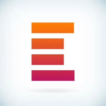 Stripes letter E icon design element template Illustrazione stock