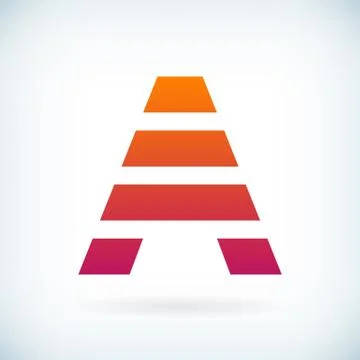 Stripes letter A icon design element template Ilustración de archivo