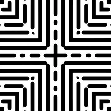 Stripes Motifs Pattern in Black White Stock Illustration