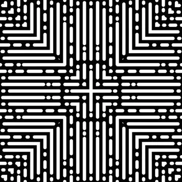 Stripes Motifs Pattern in Black White Illustrazione stock