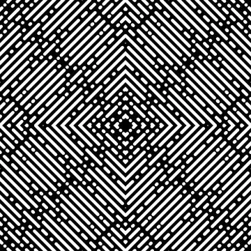 Stripes Motifs Pattern in Black White Stock Illustration