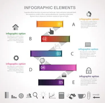 Stripes option infographic Stock Illustration