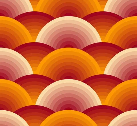 Stripes pattern waveform, half circle colorful. seamless pattern circles Stock Illustration