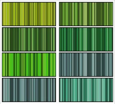 Stripes patterns collection. Green striped textured backgrounds. Template for Stock Illustration