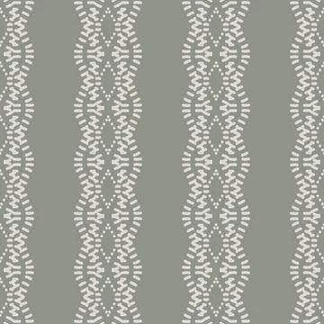 Stripes seamless pattern. Vertical rough hand drawn sage green striped backgroun Stock Illustration