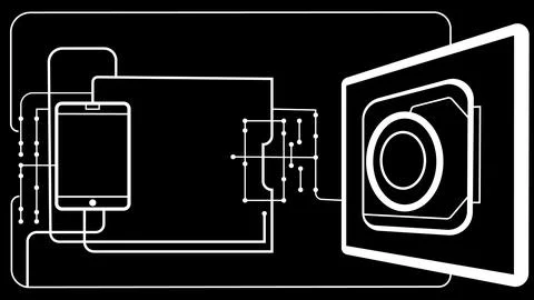 Stripes technology circuit board vector concept abstract background Stock Illustration