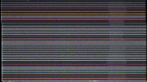 Stripes VHS on gray background. Lack of signal and shaking of the picture on Stock Footage 241147742