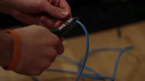Striping Ethernet Cable 2 Stock-Footage 10724011