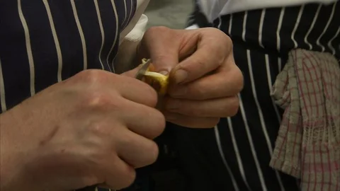 Striping a tiny mushroom 스톡 동영상 86230627