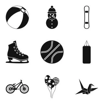 Stripling sport icons set, simple style Illustrazione stock