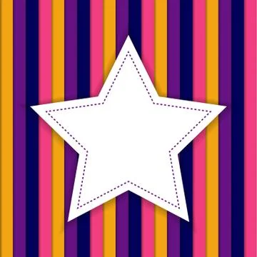Stripped background with white star in circus colors Stock Illustration