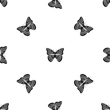 Stripped butterfly pattern seamless black Illustrazione stock
