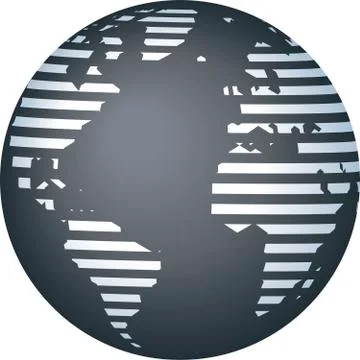 Stripped restricted world map image in gray tones. Stock Illustration