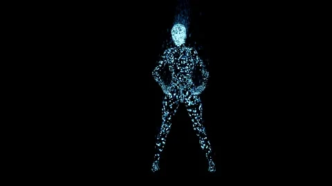 Stripper with Blue Energy Effect 02 Stock Footage 248861649