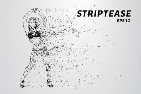 The stripper of the particles. Erotic dances are comprised of points and circ 스톡 일러스트