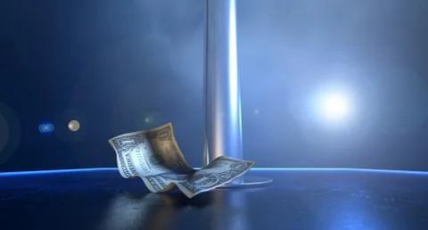 Stripper tips on stage Stock Illustration