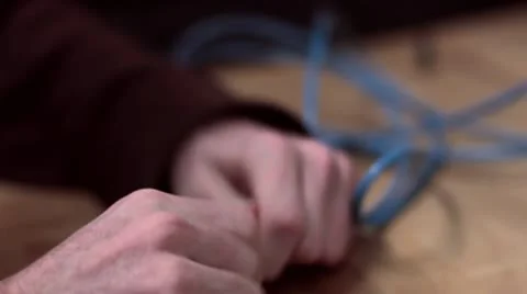 Stripping Ethernet Cable 스톡 동영상 10724004