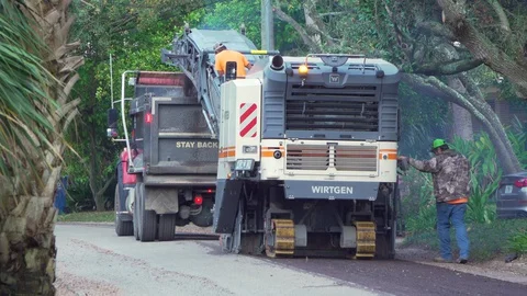Stripping old road Stock Footage 127644245