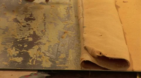 Stripping sheet metal Stock Footage 8652344