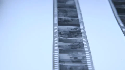 Strips of 35mm black and white film Stock Video Pond5