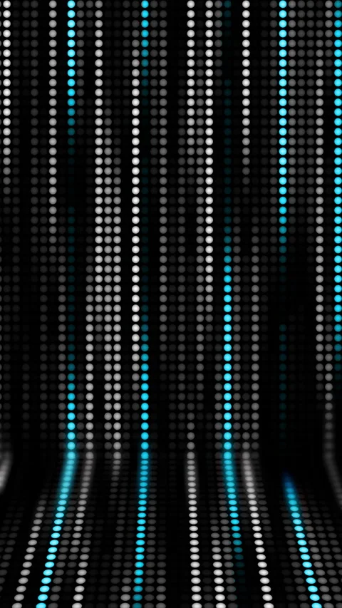 Strips of LED bulbs glowing with black and blue light. Looped animated Stock Footage 313998020