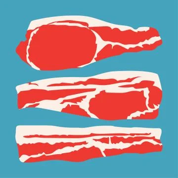 Strips sliced bacon Stock Illustration